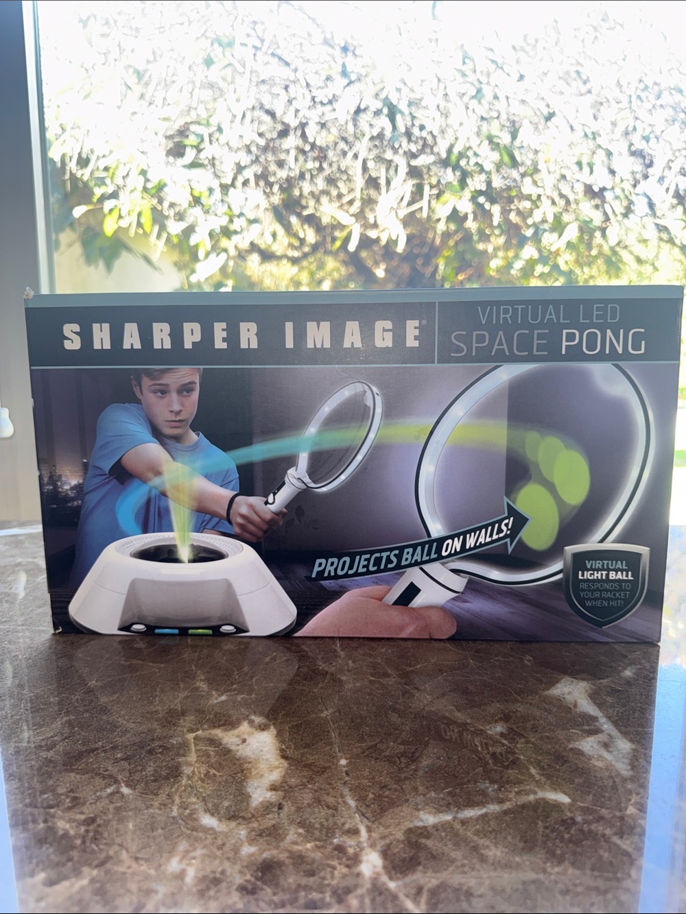Sharper Image White and Black Virtual LED Space Pong Interactive Game Set